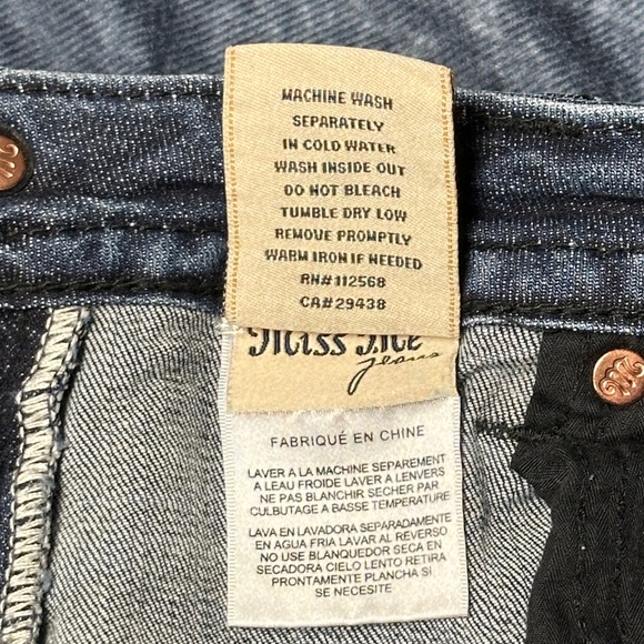 Miss Me Women's Blue Jean Denim Shorts with Black Lace and Bling 30 - Picture 11 of 15